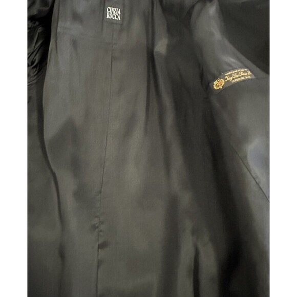 Cinzia Rocca Ing Loro Piana Italy Superfine Wool Coat Lined Black Size 6 - Picture 11 of 16